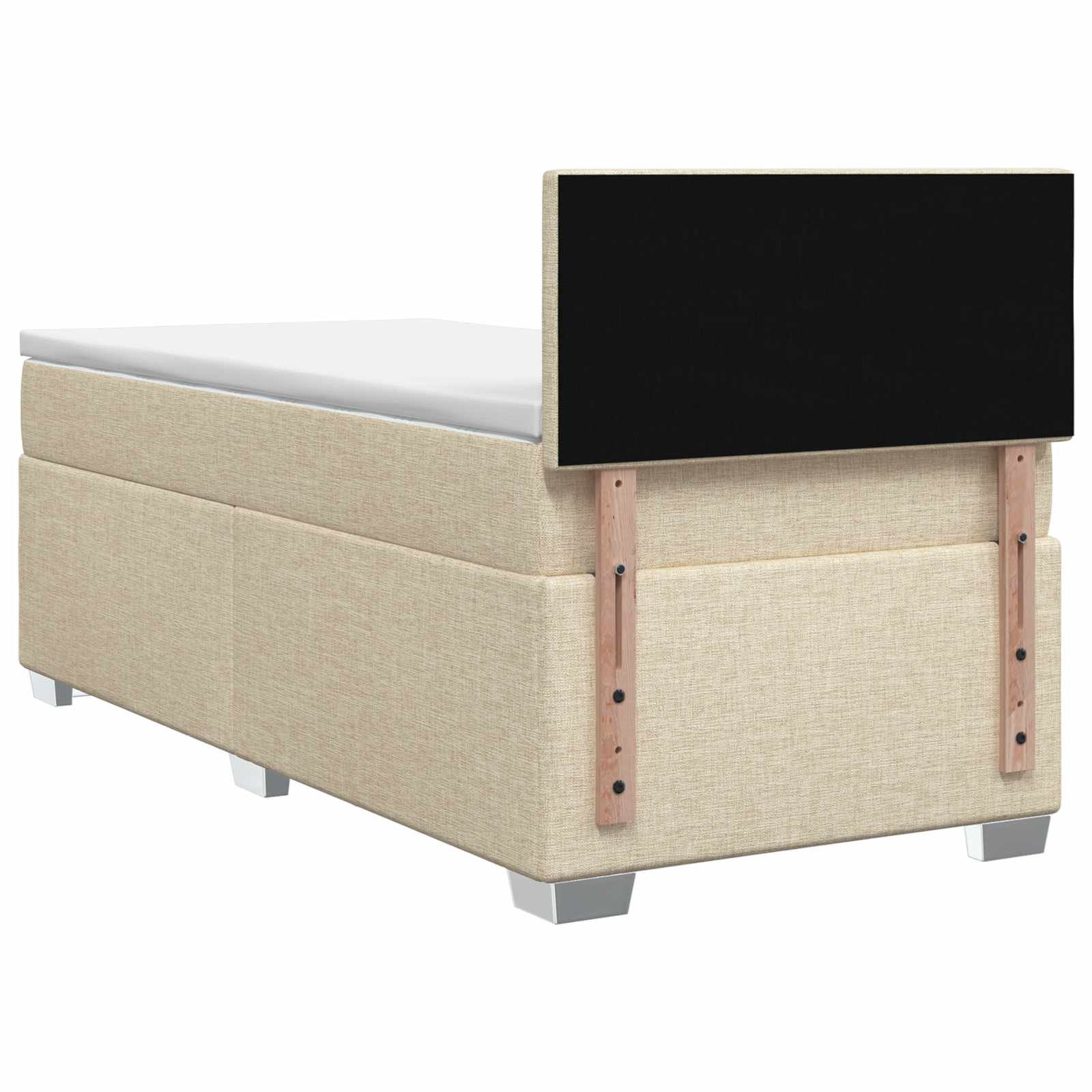 Letto box spring con materasso Crema 100 x 200 cm Tessuto | homemem39