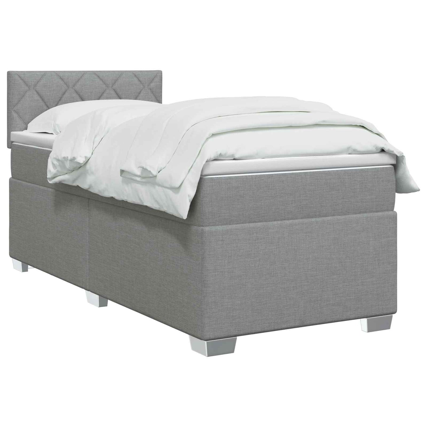 Letto box spring con materasso Grigio Chiaro 100 x 200 cm | homemem39