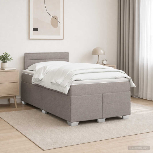 Letto box spring con materasso Tortora 120 x 200 cm Tessuto | homemem39
