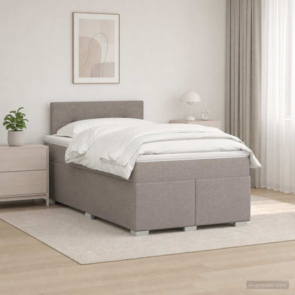 Letto box spring con materasso Tortora 120 x 190 cm Tessuto
