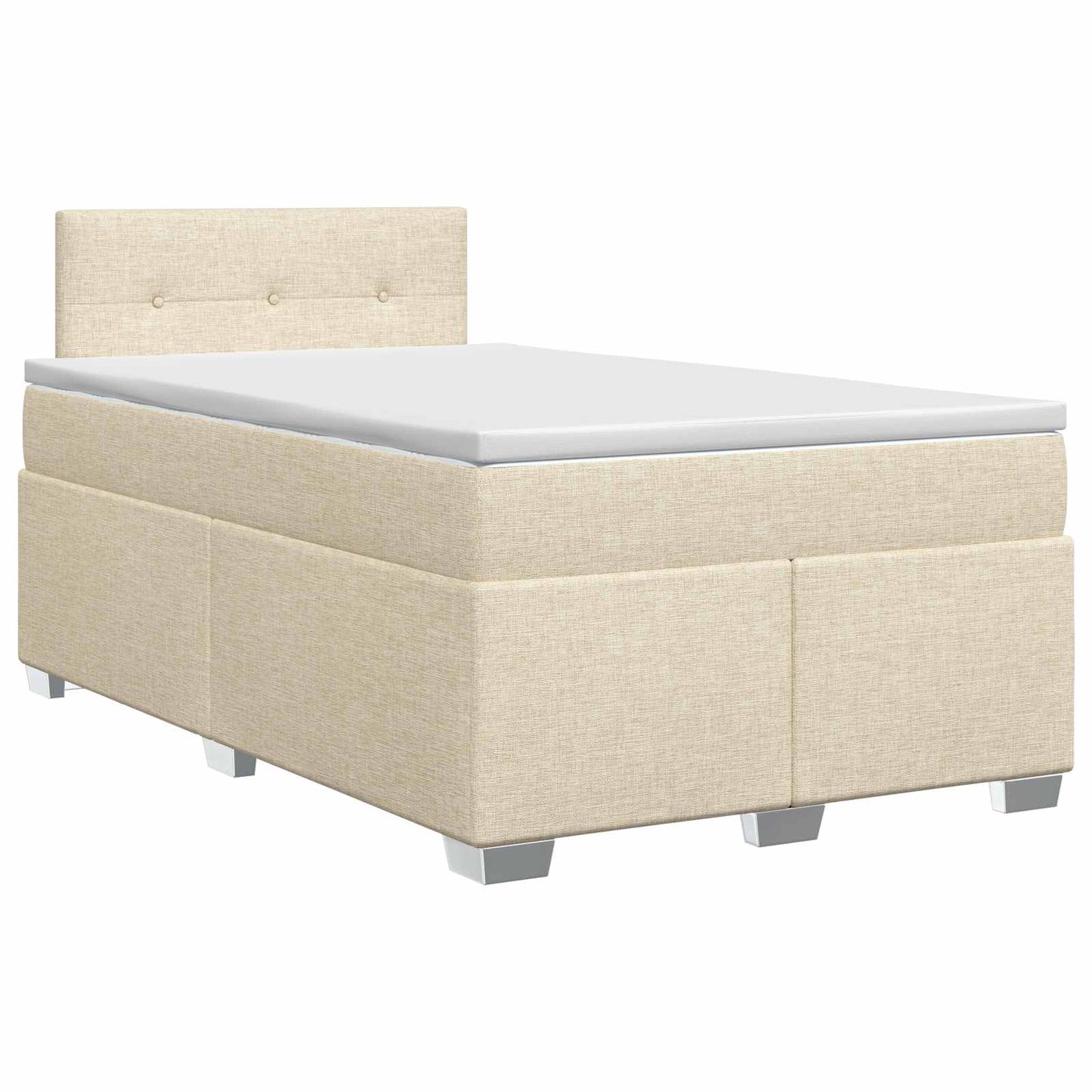 Letto box spring con materasso Crema 120 x 190 cm Tessuto | homemem39