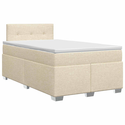 Letto box spring con materasso Crema 120 x 190 cm Tessuto | homemem39