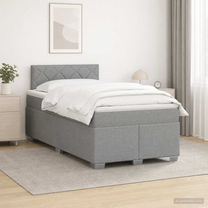 Letto box spring con materasso Grigio Chiaro 120 x 190 cm