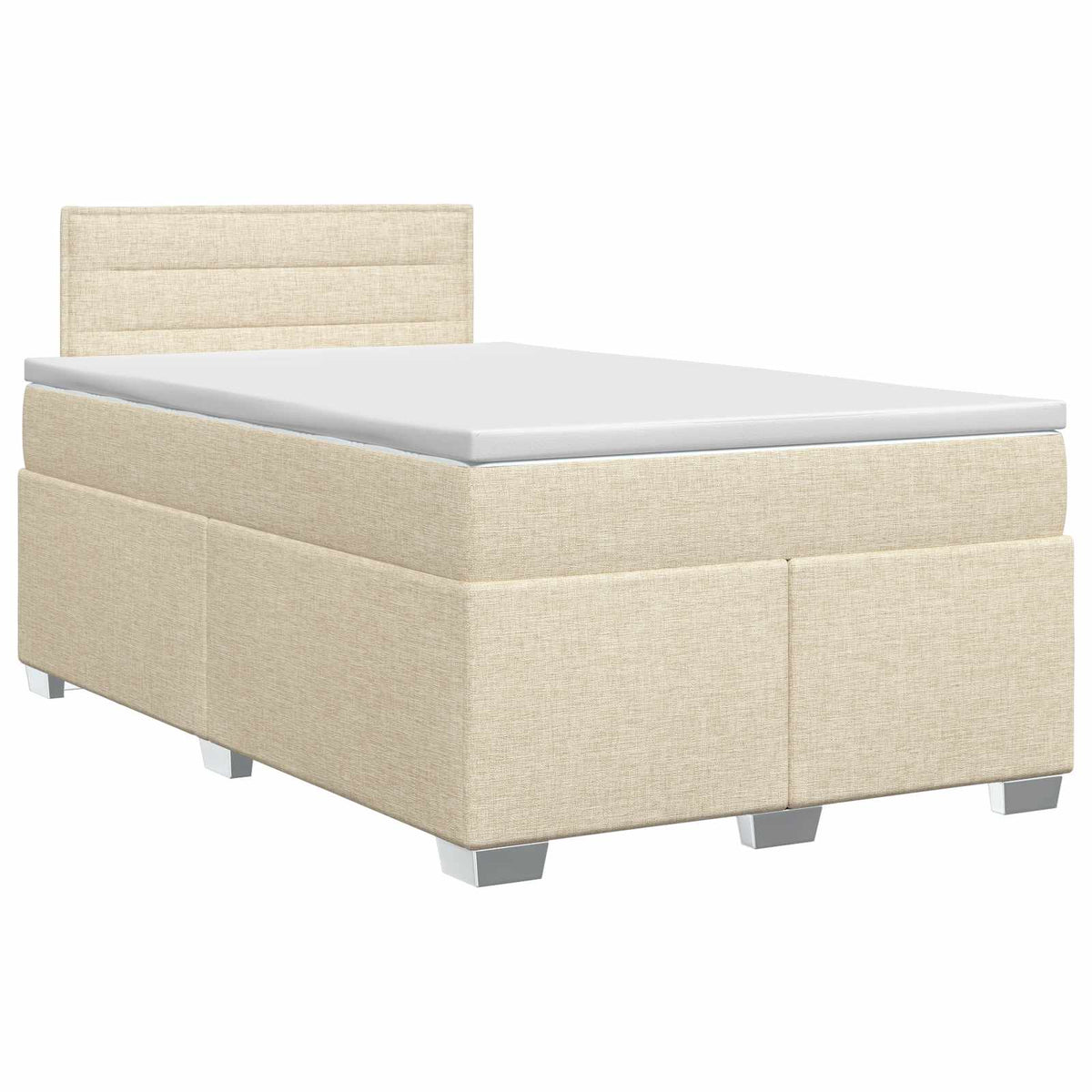 Letto box spring con materasso Crema 120 x 200 cm Tessuto | homemem39