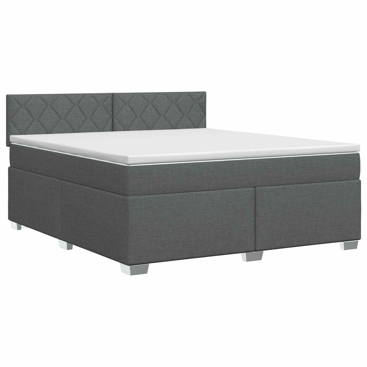Letto box spring con materasso Grigio Scuro 140 x 190 cm