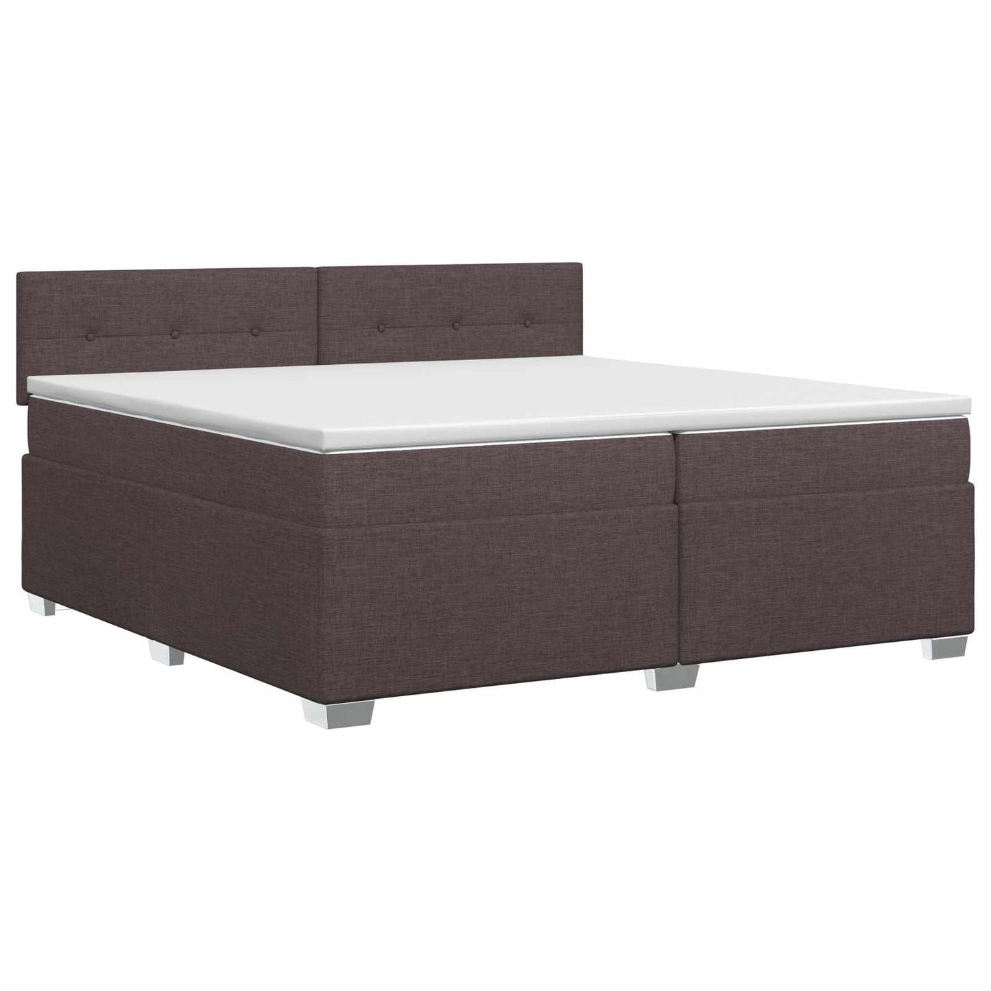 Letto box spring con materasso Marrone Scuro 200 x 200 cm