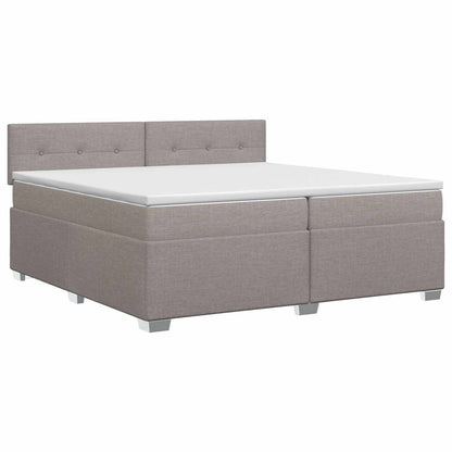 Letto box spring con materasso Tortora 200 x 200 cm Tessuto | homemem39