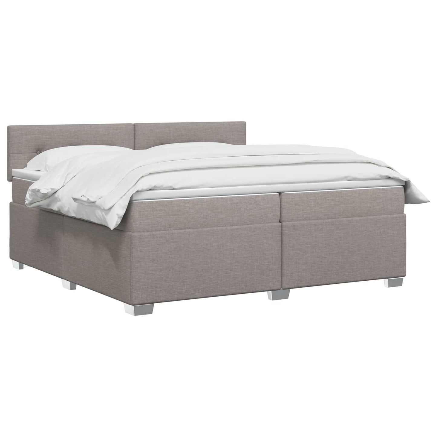 Letto box spring con materasso Tortora 200 x 200 cm Tessuto | homemem39
