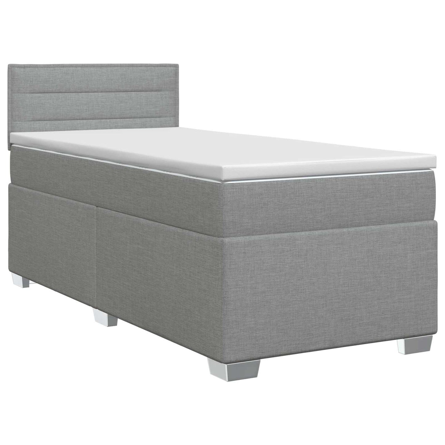 Letto box spring con materasso Grigio Chiaro 90 x 190cm Tessuto | homemem39