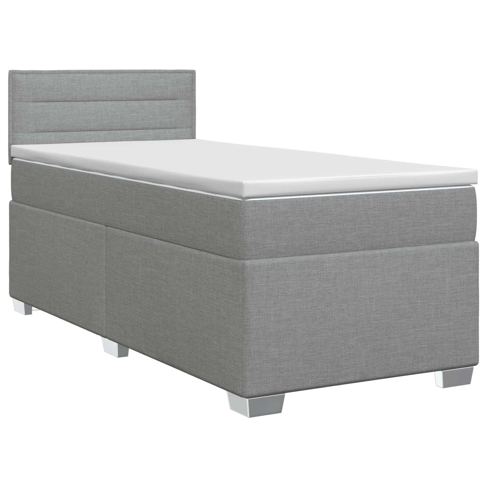 Letto box spring con materasso Grigio Chiaro 90 x 190cm Tessuto | homemem39
