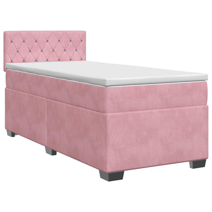 Letto box spring con materasso Rosa 80 x 200 cm Velluto | homemem39