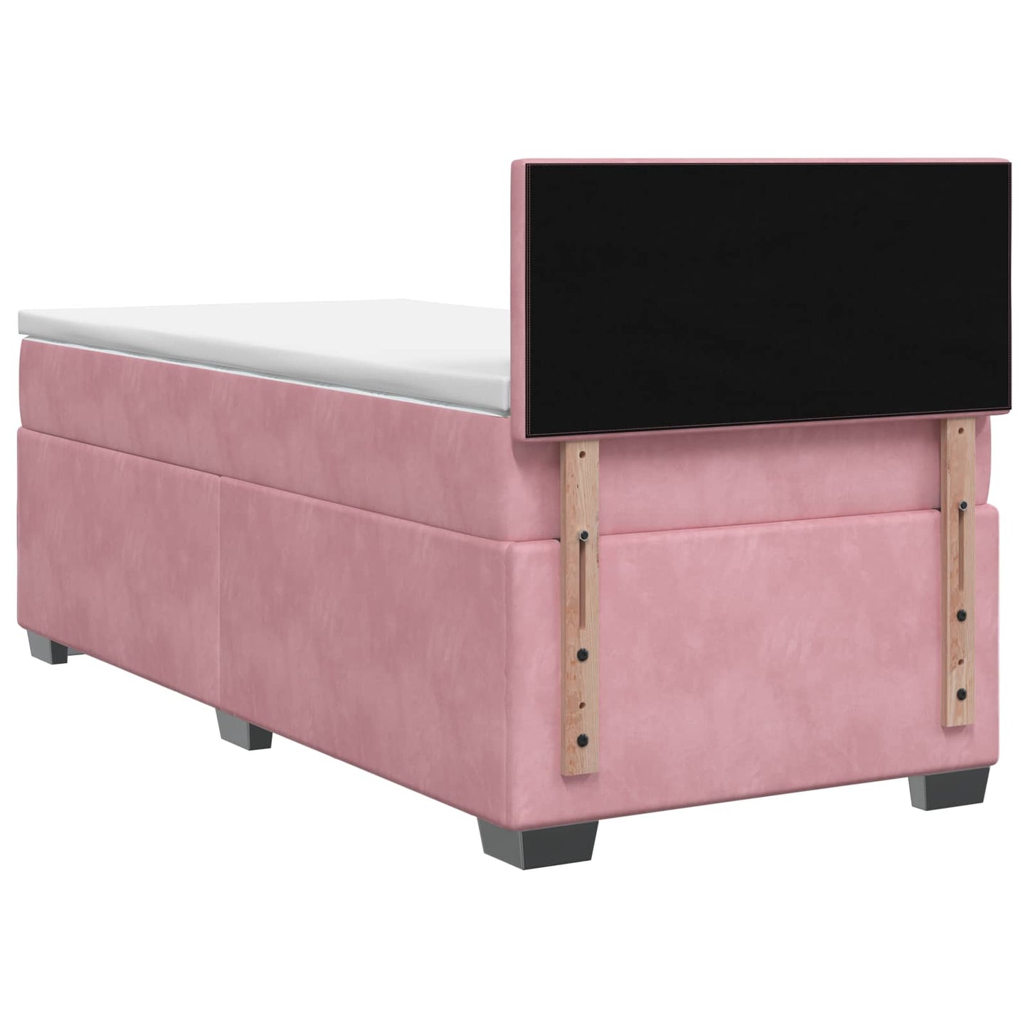 Letto box spring con materasso Rosa 80 x 200 cm Velluto | homemem39