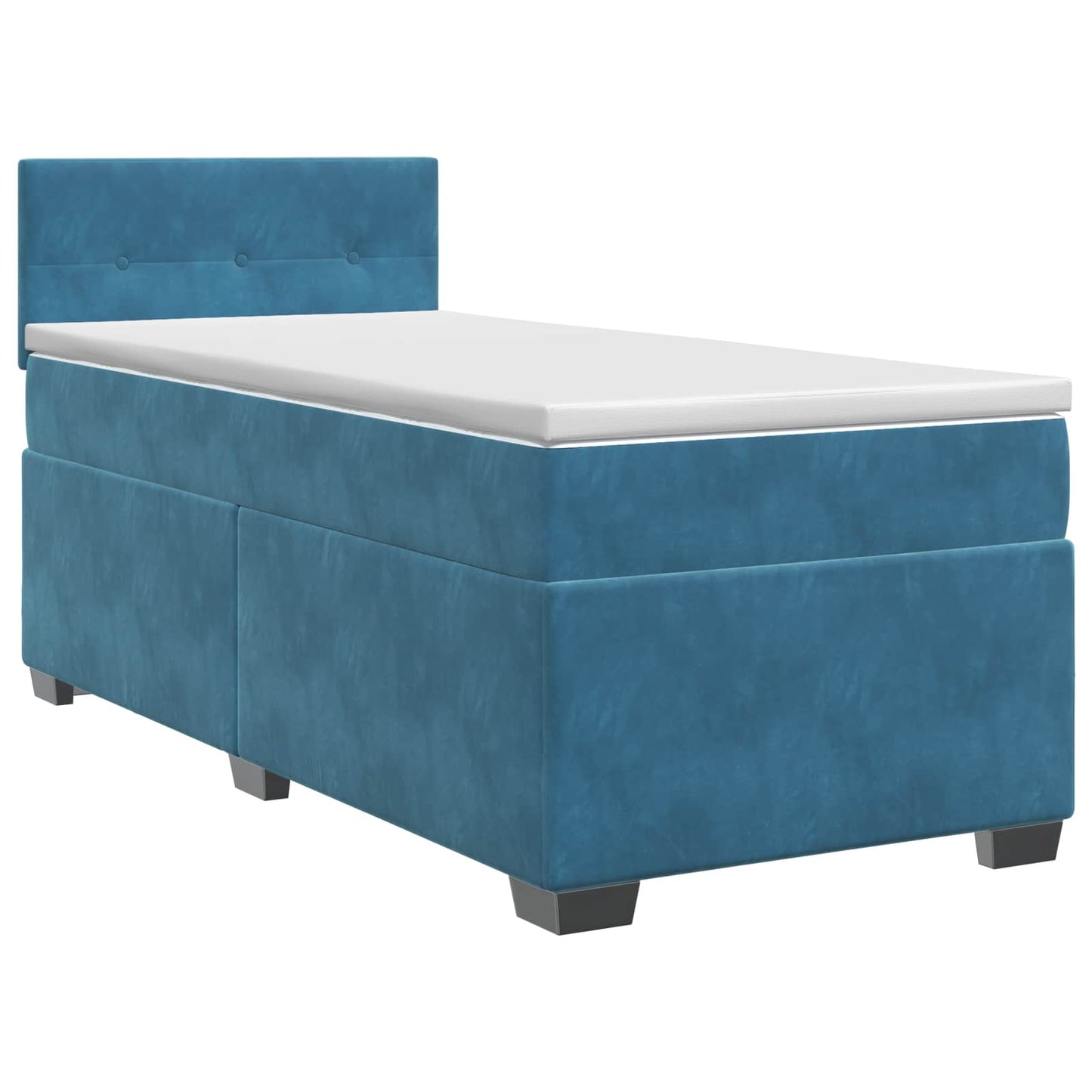 Letto box spring con materasso Blu Scuro 90 x 190 cm Velluto | homemem39