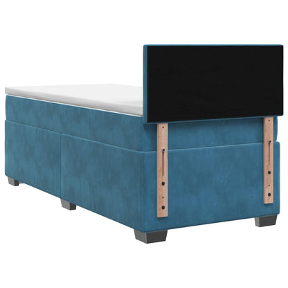 Letto box spring con materasso Blu Scuro 100 x 200 cm Velluto | homemem39
