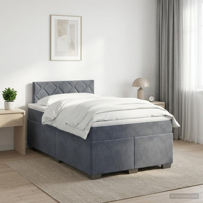Letto box spring con materasso Grigio Scuro 120 x 200 cm | homemem39