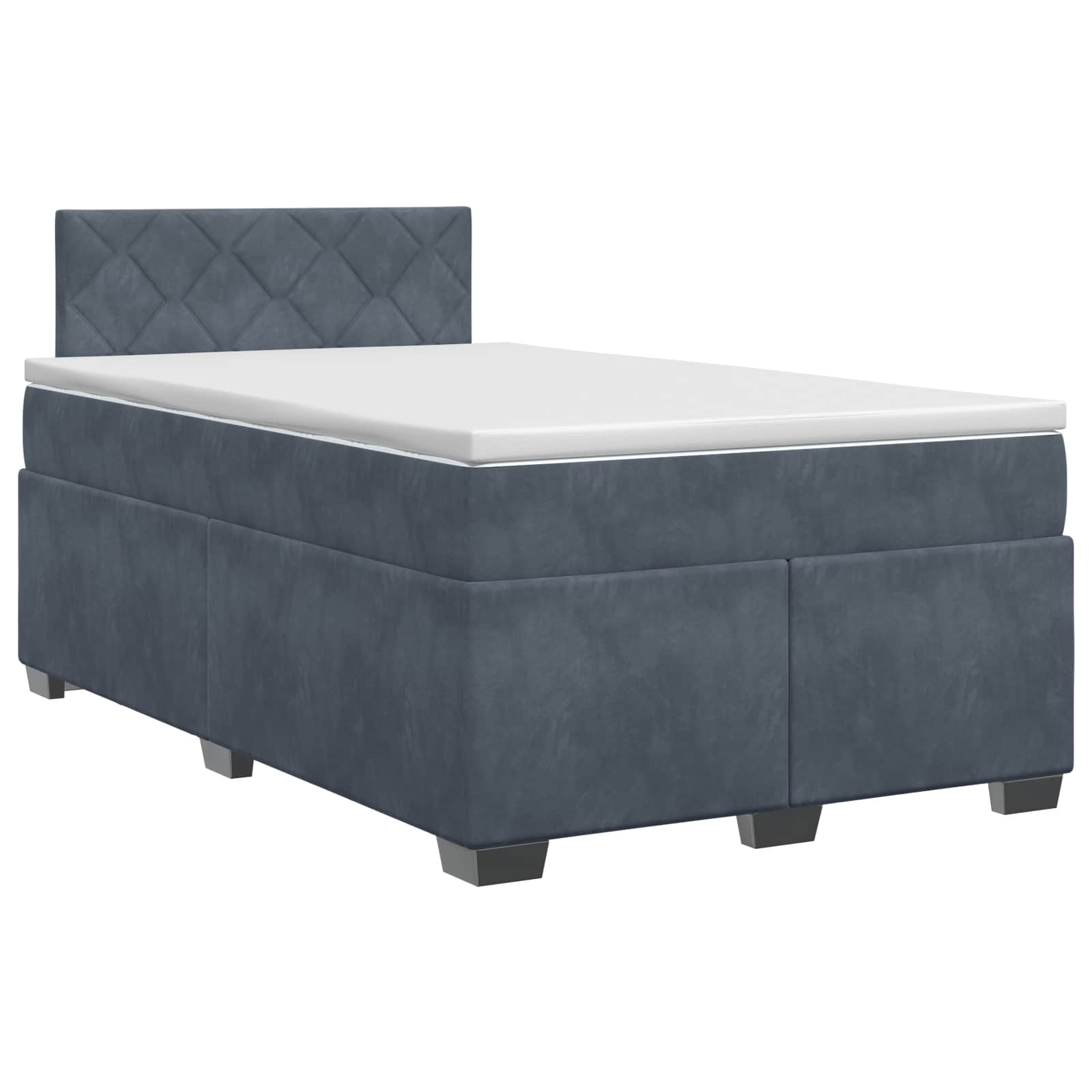 Letto box spring con materasso Grigio Scuro 120 x 190 cm | homemem39