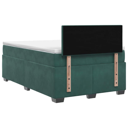 Letto box spring con materasso Verde Scuro 120 x 200 cm Velluto | homemem39