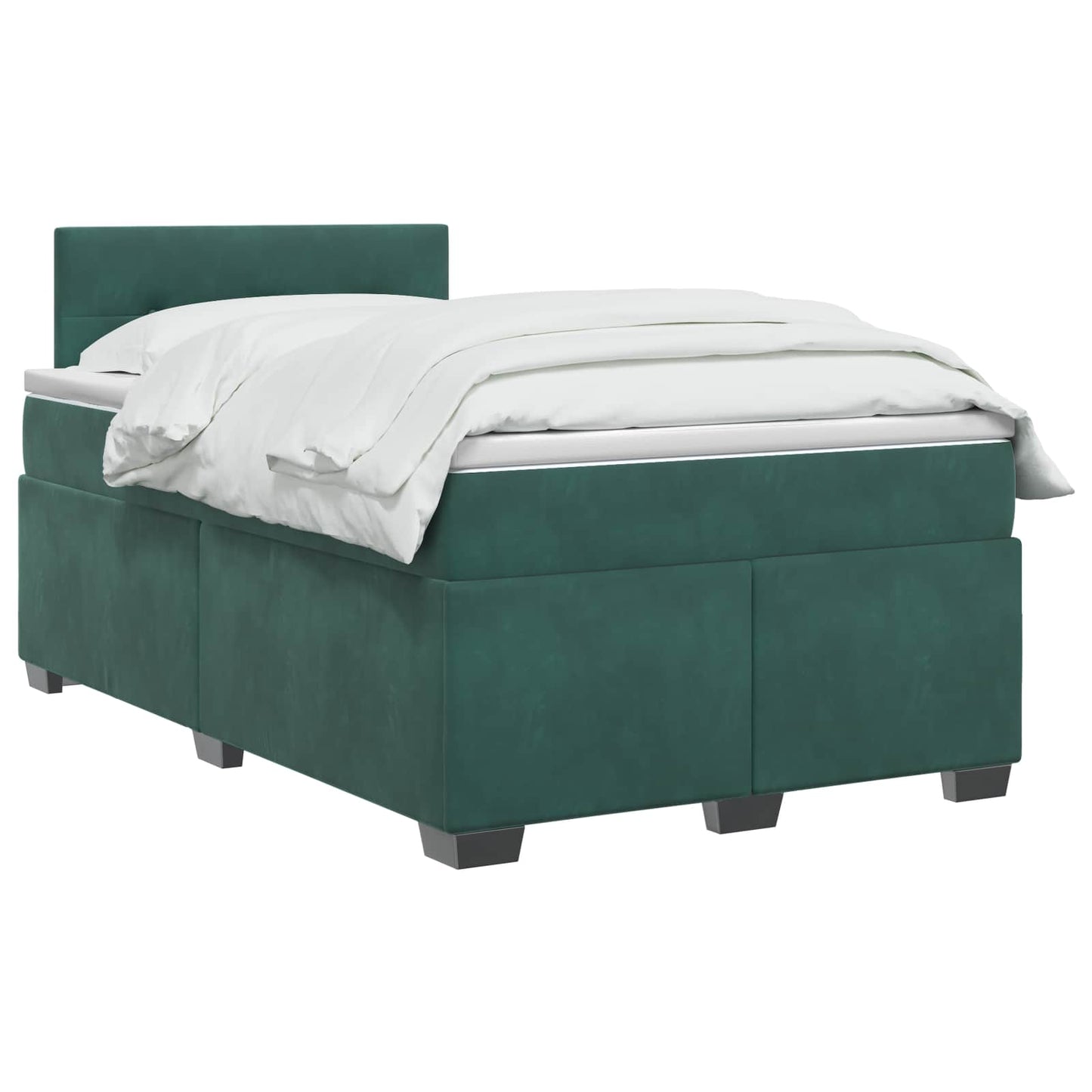 Letto box spring con materasso Verde Scuro 120 x 200 cm Velluto | homemem39