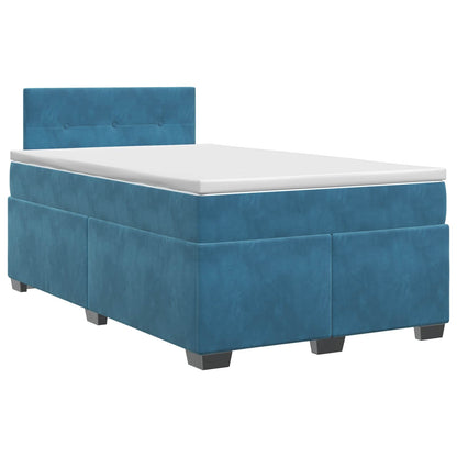 Letto box spring con materasso Blu Scuro 120 x 200 cm Velluto | homemem39