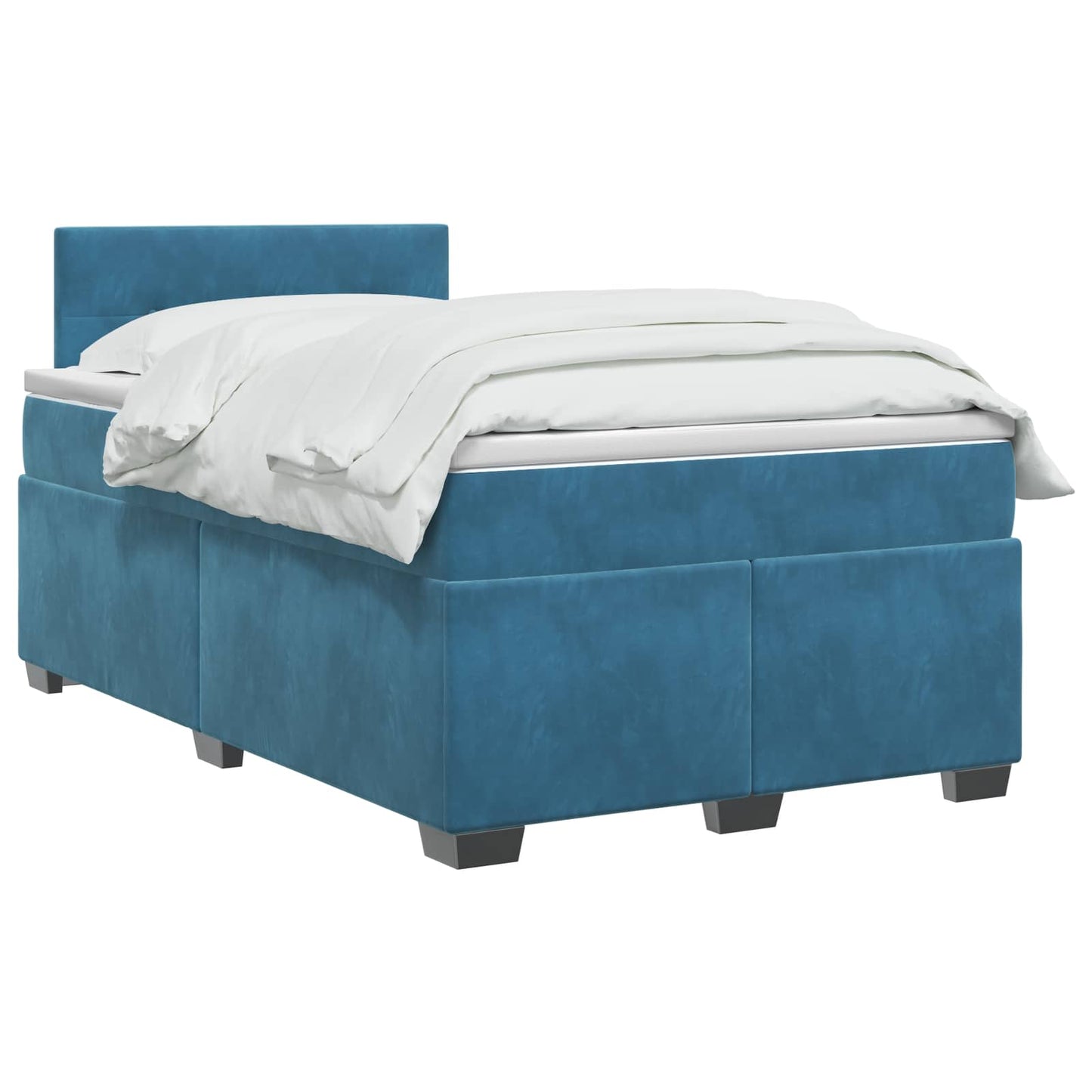 Letto box spring con materasso Blu Scuro 120 x 200 cm Velluto | homemem39