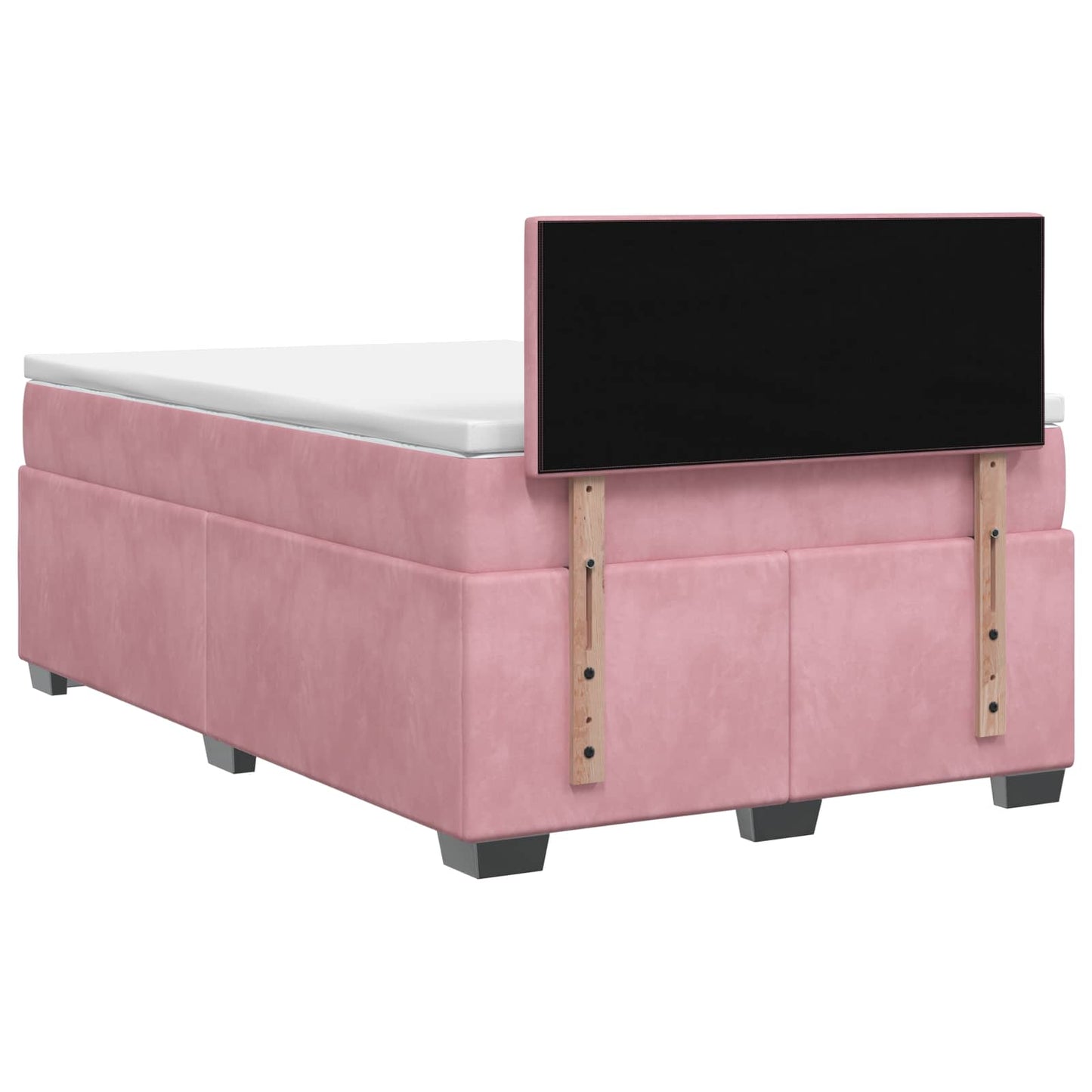 Letto box spring con materasso Rosa 120 x 200 cm Velluto | homemem39