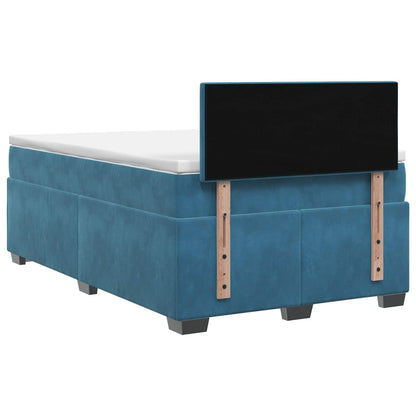 Letto box spring con materasso Blu Scuro 120 x 200 cm Velluto | homemem39