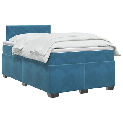 Letto box spring con materasso Blu Scuro 120 x 200 cm Velluto | homemem39