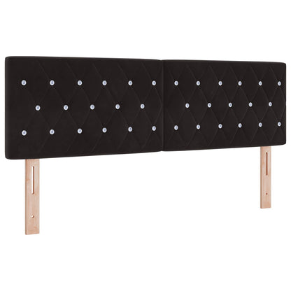 Letto box spring con materasso Nero 140 x 190 cm Velluto | homemem39