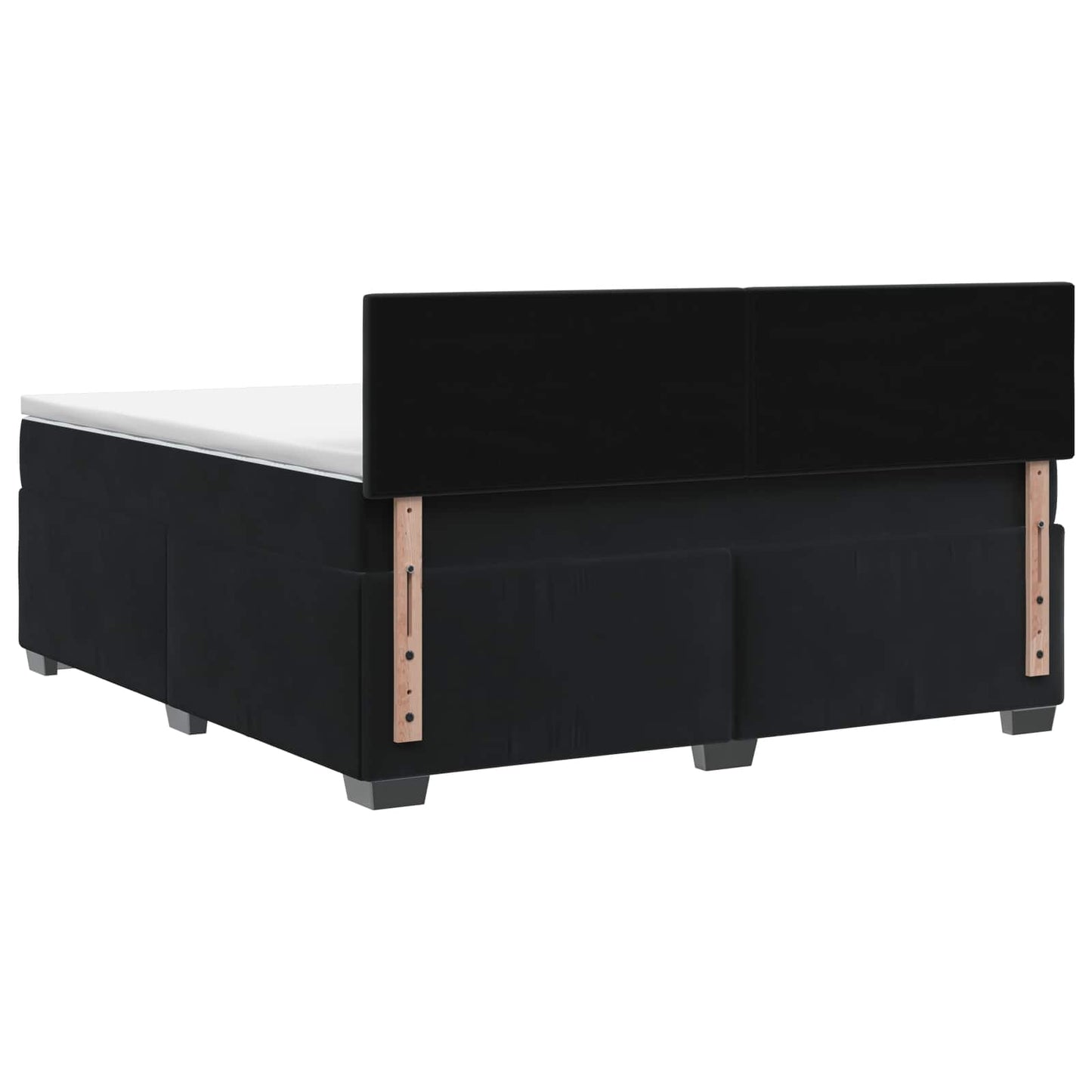 Letto box spring con materasso Nero 140 x 190 cm Velluto | homemem39