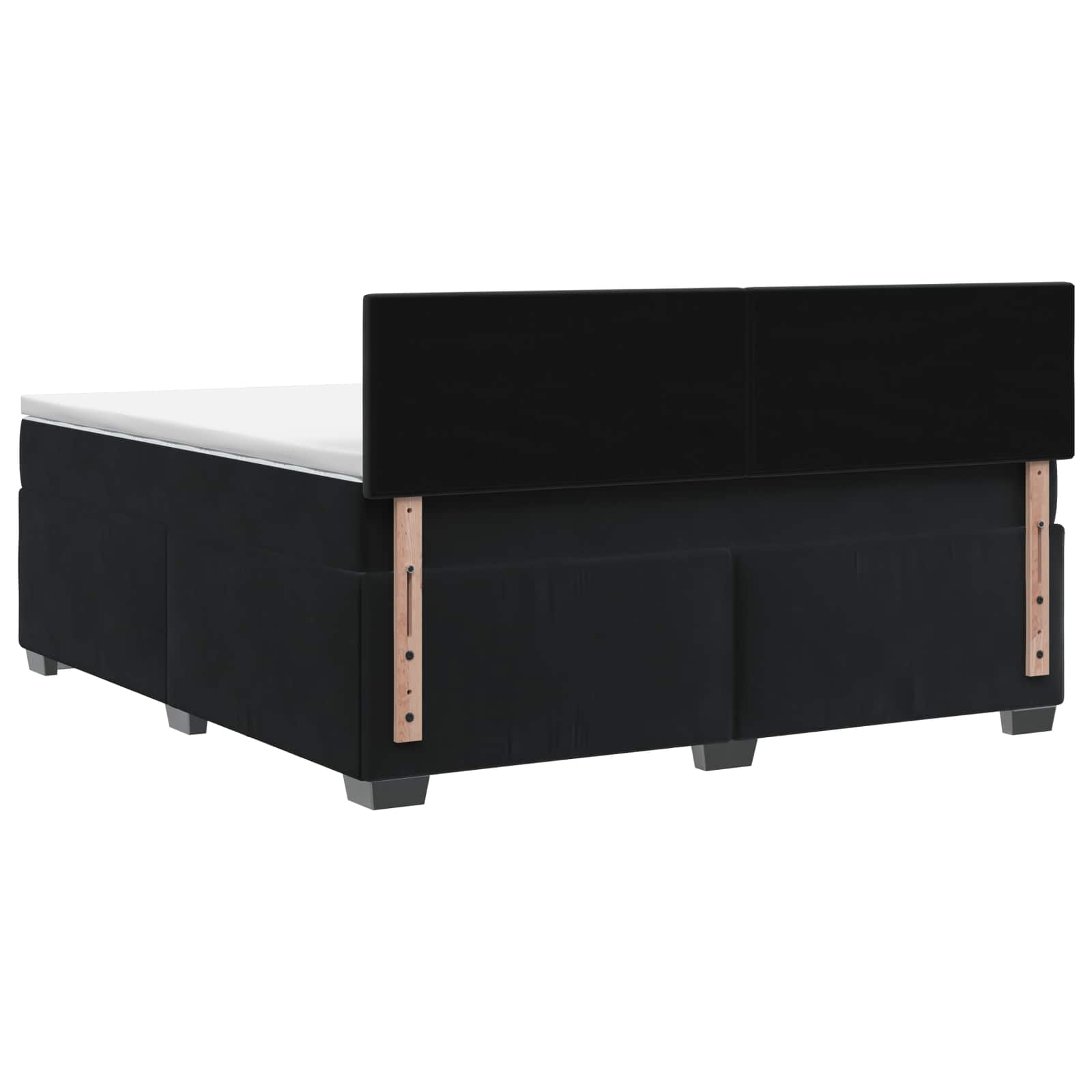 Letto box spring con materasso Nero 140 x 190 cm Velluto | homemem39