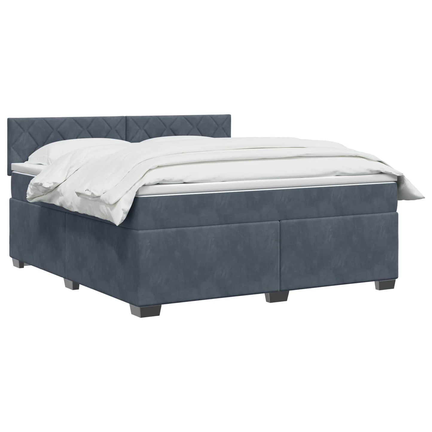 Letto box spring con materasso Grigio Scuro 140 x 190 cm | homemem39