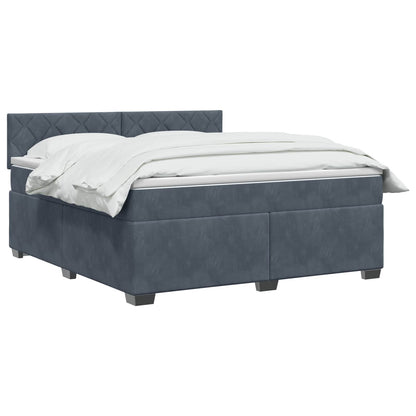 Letto box spring con materasso Grigio Scuro 140 x 190 cm | homemem39