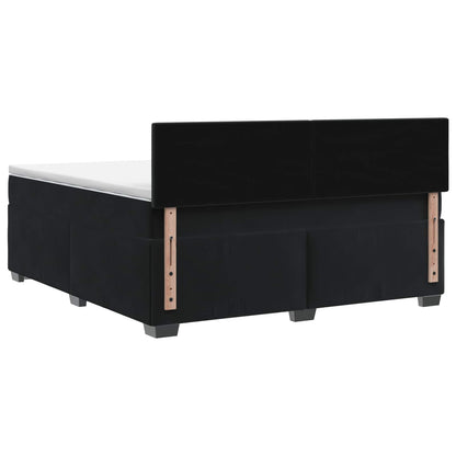 Letto box spring con materasso Nero 140 x 200 cm Velluto | homemem39