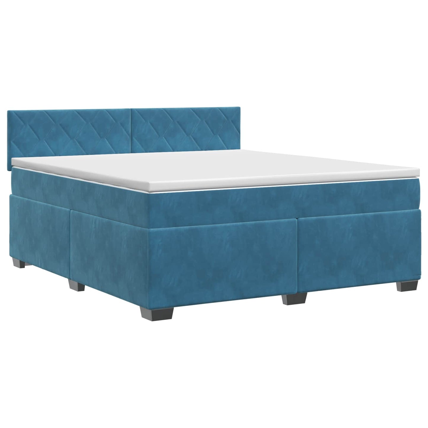 Letto box spring con materasso Blu Scuro 140 x 200 cm Velluto | homemem39