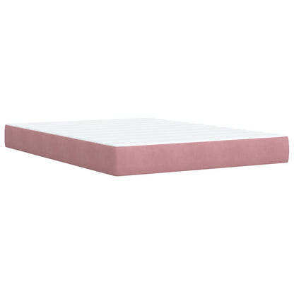 Letto box spring con materasso Rosa 160 x 200 cm Velluto | homemem39