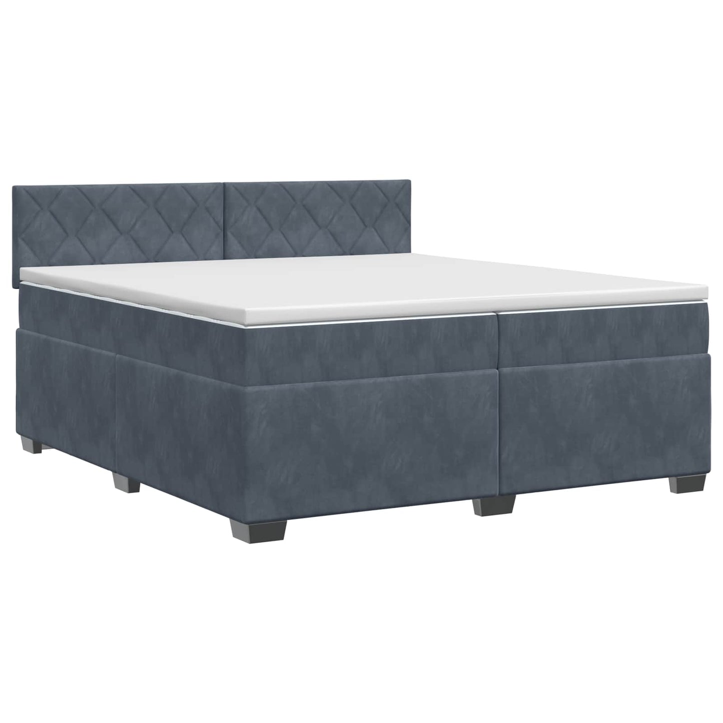Letto box spring con materasso Grigio Scuro 200 x 200 cm