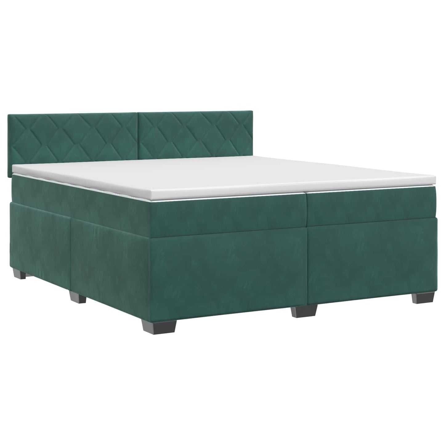 Letto box spring con materasso Verde Scuro 200 x 200 cm Velluto | homemem39