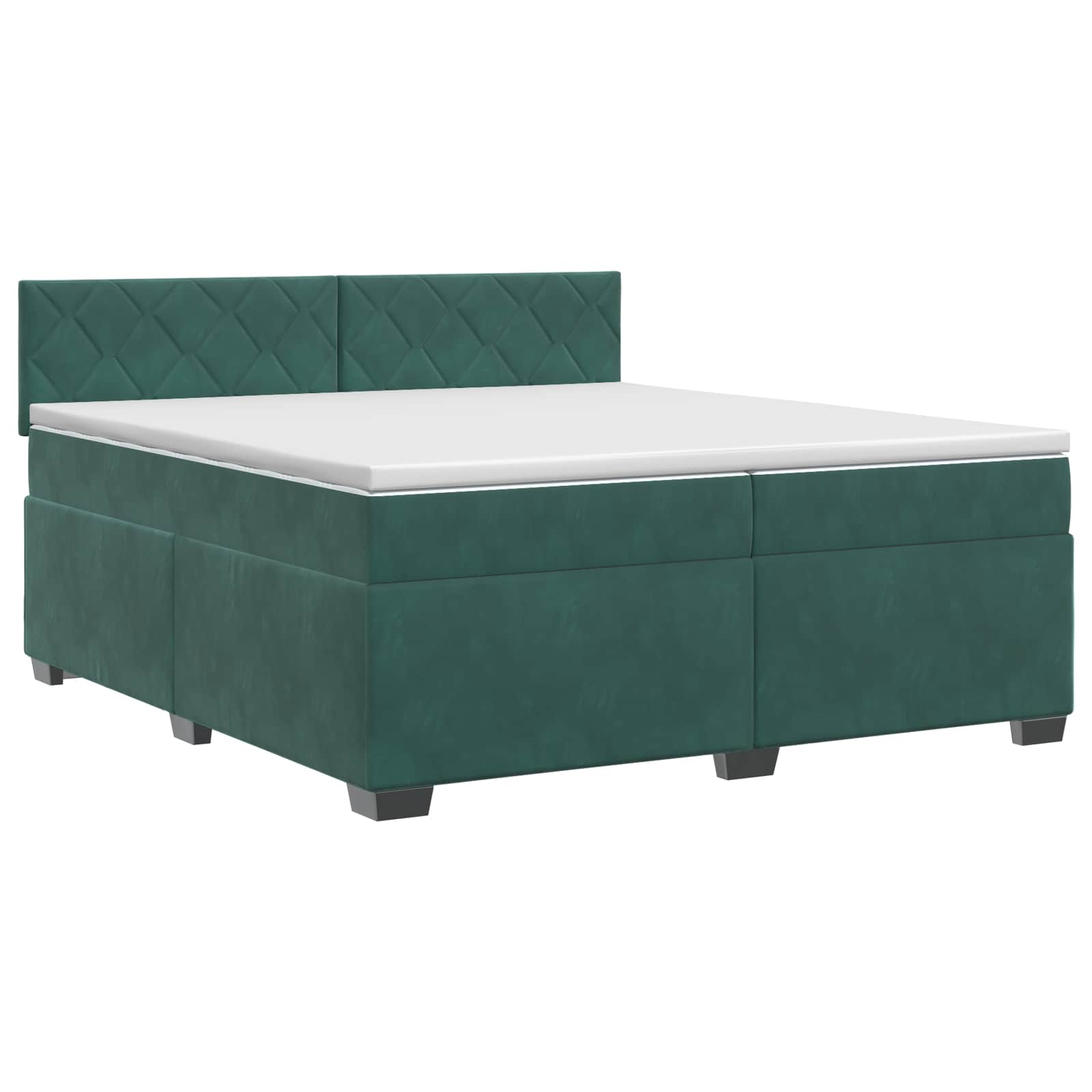 Letto box spring con materasso Verde Scuro 200 x 200 cm Velluto | homemem39