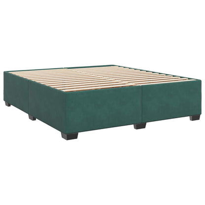 Letto box spring con materasso Verde Scuro 200 x 200 cm Velluto | homemem39