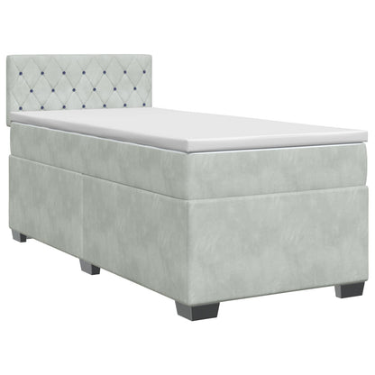 Letto box spring con materasso Grigio Chiaro 90 x 190 cm