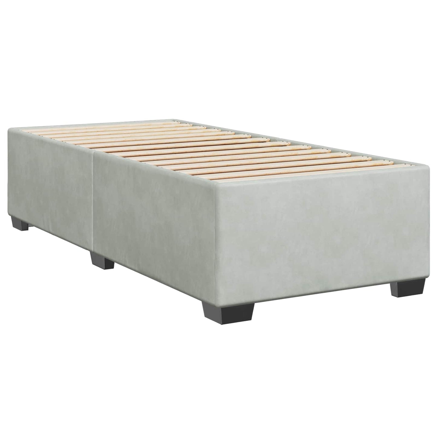 Letto box spring con materasso Grigio Chiaro 90 x 190 cm
