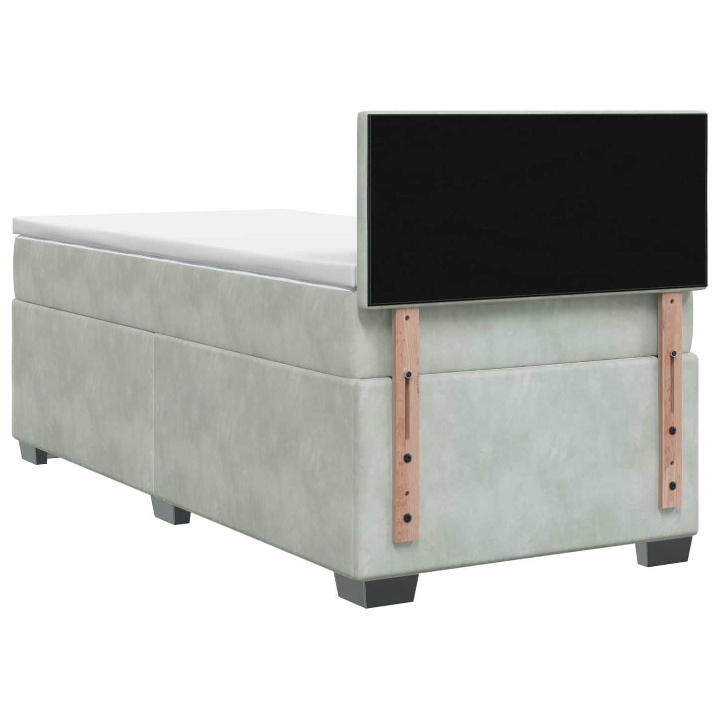 Letto box spring con materasso Grigio Chiaro 90 x 190 cm