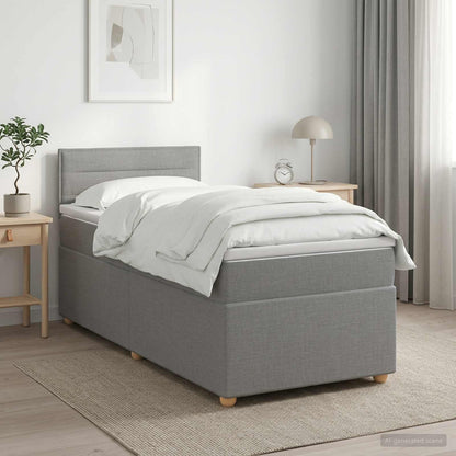Letto box spring con materasso Grigio Chiaro 90 x 200 cm | homemem39