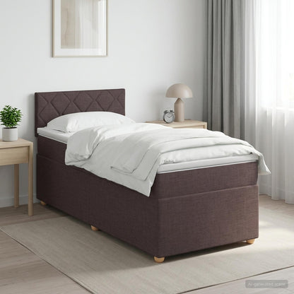 Letto box spring con materasso Marrone Scuro 80 x 200 cm