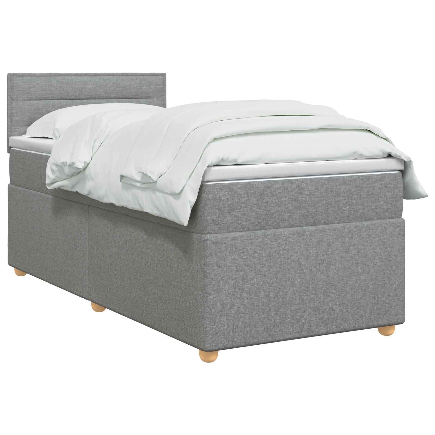 Letto box spring con materasso Grigio Chiaro 90 x 190 cm | homemem39