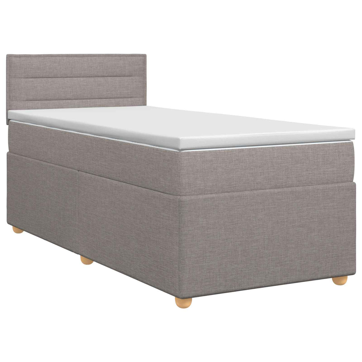 Letto box spring con materasso Tortora 90 x 200 cm Tessuto | homemem39