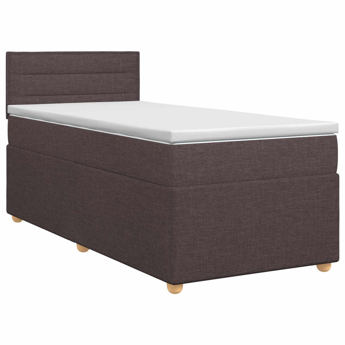 Letto box spring con materasso Marrone Scuro 100 x 200 cm | homemem39