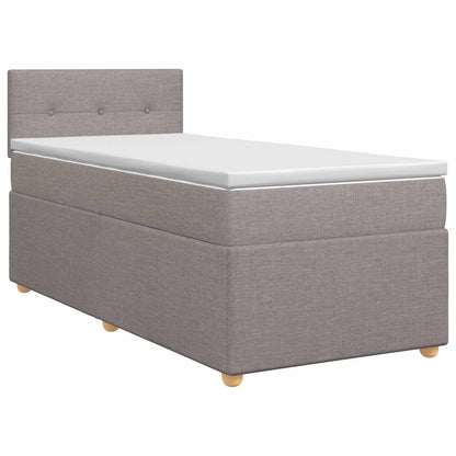 Letto box spring con materasso Tortora 100 x 200 cm Tessuto