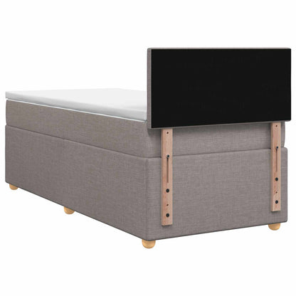 Letto box spring con materasso Tortora 100 x 200 cm Tessuto