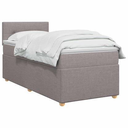 Letto box spring con materasso Tortora 100 x 200 cm Tessuto
